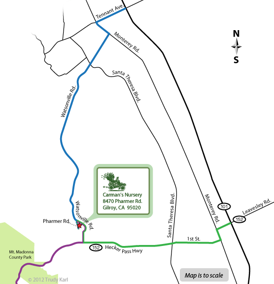 Map to Carman's Nursery