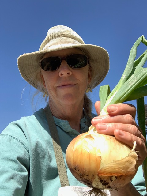 Nancy with her beautiful onion